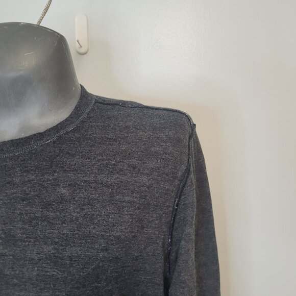 Lululemon Binary Crew White Heathered Black Super Wide Load Stripe Size L - Picture 7 of 14